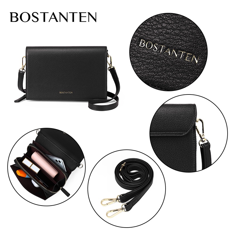 Bostanten Tas Wanita 3in1 Tas Selempang Tas Bahu Tas Clutch Warna Solid