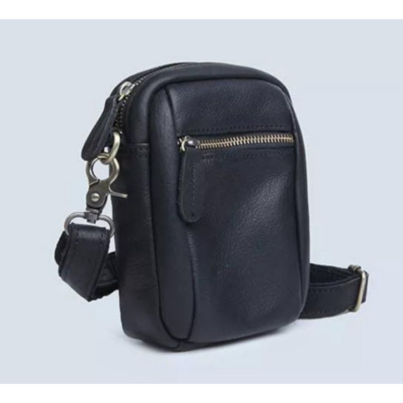 Tas Pinggang Hp - Tas Selempang Kulit - Tas Kulit Asli - Kulit Sapi Asli - Tas Hp