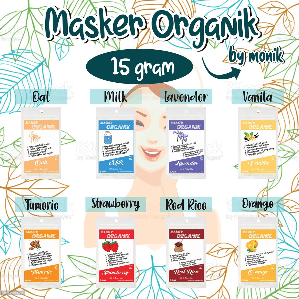 MASKER BUBUK ORGANIK 15gr❤️ MASKER WAJAH MURAH