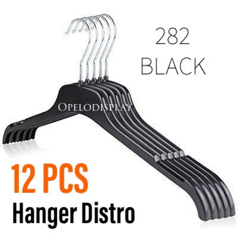 HANGER BAJU DISTRO 282 BLACK ( 12 PCS )