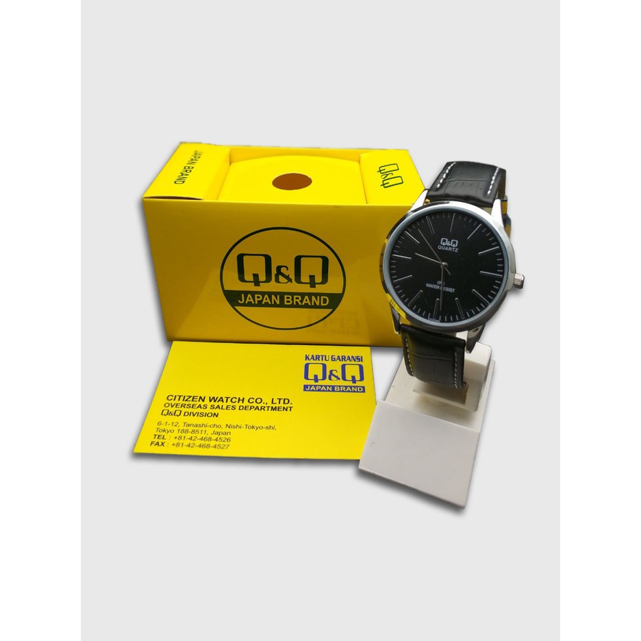 Q&Q QQ Analog Jam Tangan Pria Kulit C212J302Y Original