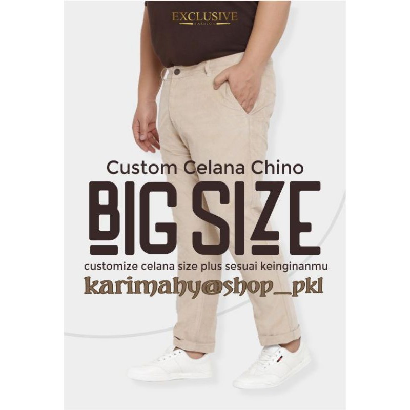 Celana Chino Chinos Pria Big Size Jumbo 33 - 38