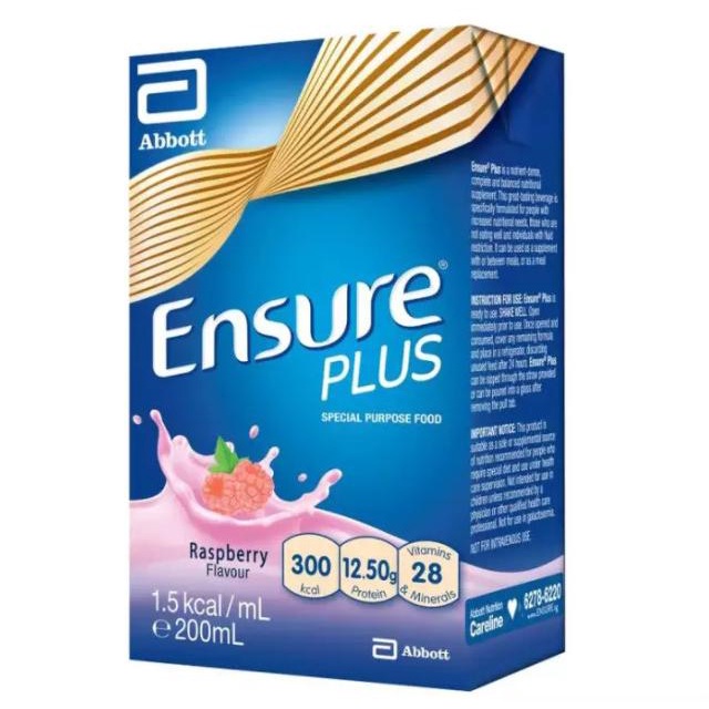 

[COD] Abbott Ensure Plus Packet Milk - Raspberry 27 x 200ml [COD]