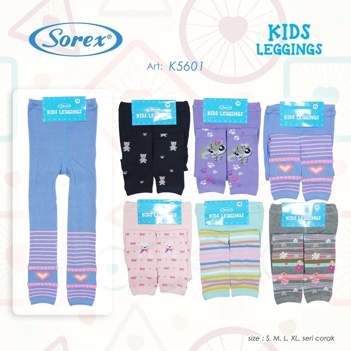 SOREX K5601 Legging Motif size L cotton rich leging kids anak motif model kaki terbuka kaos kaki