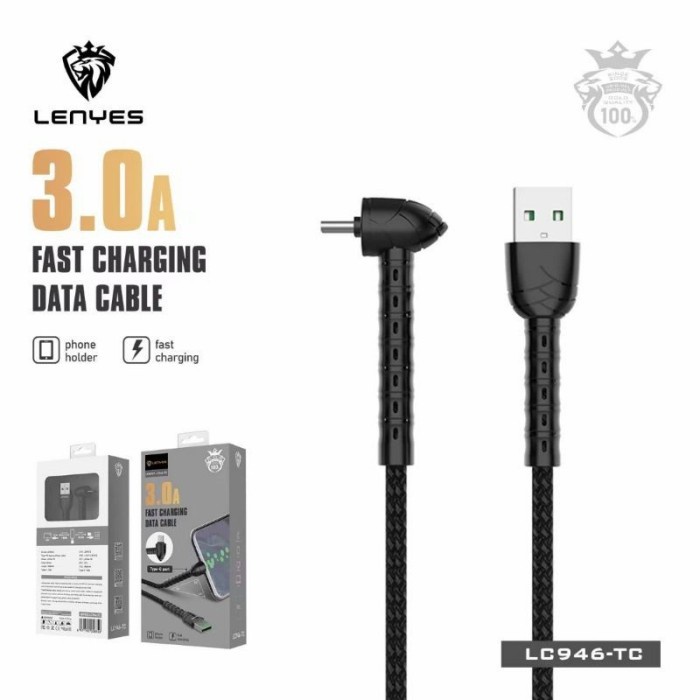 LC946 Kabel Data LENYES 3.0A LC-946 Fast Charging L TYPE C Grosir LIGHTNING