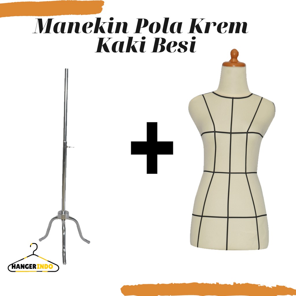 Manekin Pola Krem Kaki Besi | Manekin Cewek | Patung Display