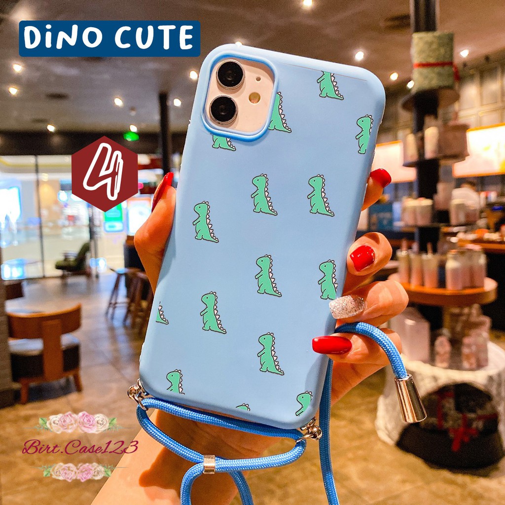Softcase Slingcase Tali Lanyard Candy DINO CUTE Oppo A5S A7 A12 F9 F3 A77 F5 F11 Pro Youth BC3312