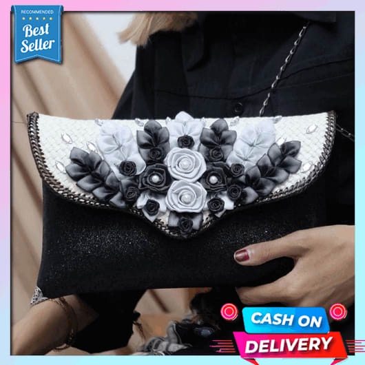 Clutch Handbag Wanita Hitam Kekinian Muat Hp Dan Dompet Pesta Murah Branded E8V7 Batam Kondangan Imp