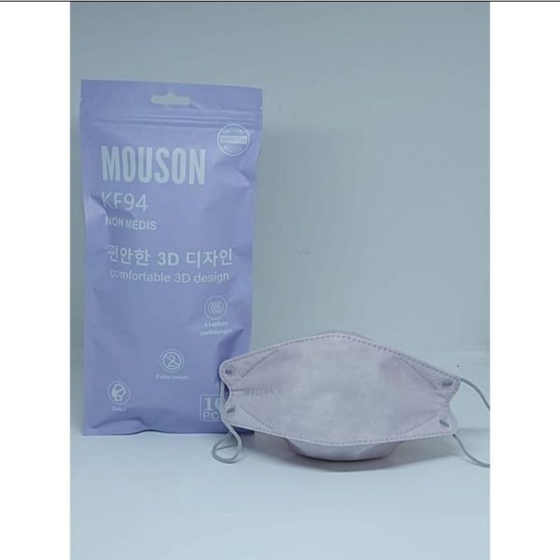MASKER WARNA DEWASA KF94 ORIGINAL MOUSON, WHITE GREY, APRICOT, AVOCADO