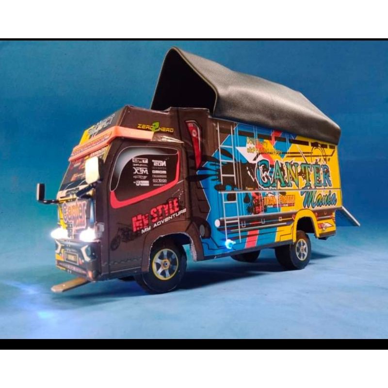 Miniatur truk oleng miniatur truk oleng jumbo variasi lampu terpal