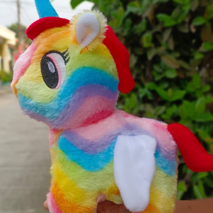 mainan anak perempuan boneka kuda unicorn rainbow terbaru