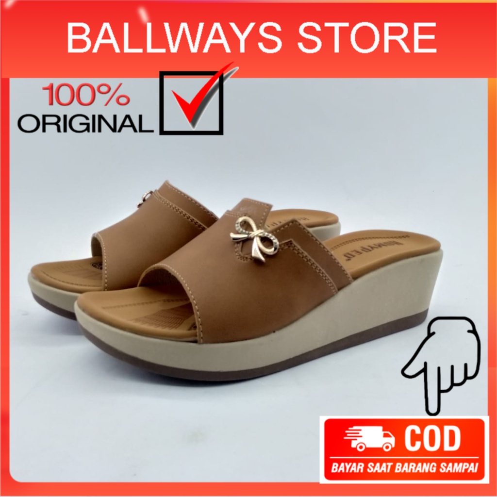 Sandal Wanita HOMYPED Original Terbaru Wedges Promo Ori Size 36 - 40 Kekinian Kulit Sintetis LOUISA 