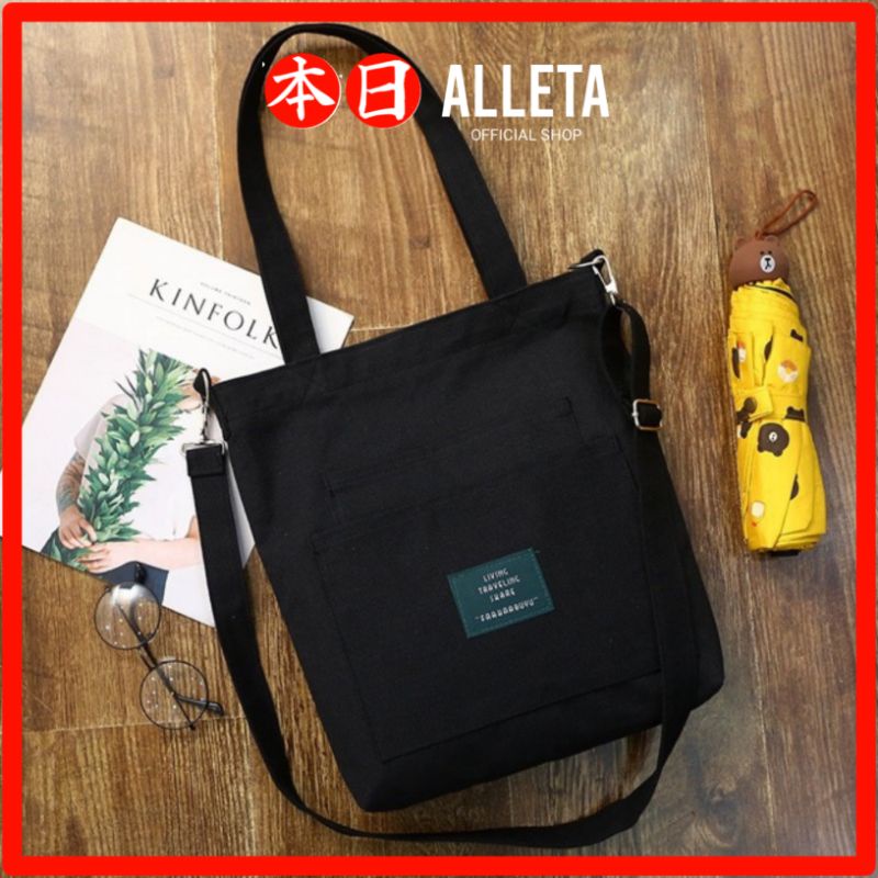 ALLETA TAS TOTEBAG TOTE BAG BAHU IMPORT KULIAH LAPTOP WANITA RESLETING KOREA SEKOLAH MURAH PREMIUM L