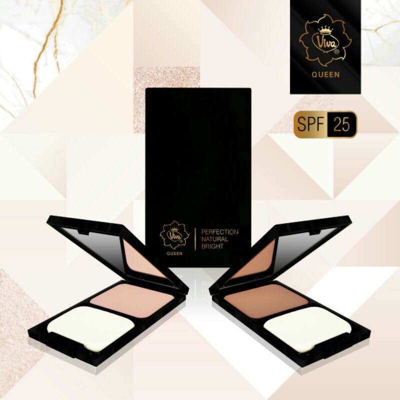 ★ BB ★ Viva Queen Perfection Natural Bright Two Way Cake with UV A &amp; UV B - TWC - Compact Powder - Bedak Padat