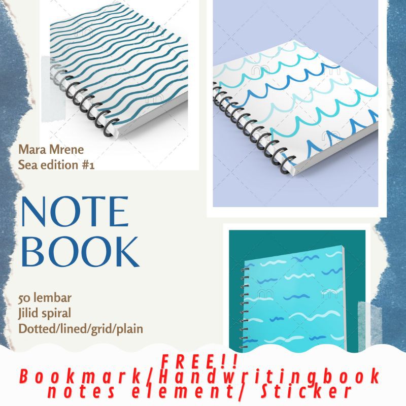 NOTEBOOK A5 100 LEMBAR JILID SPIRAL SEA EDITION BUKU CATATAN NOTEBOOK SPIRAL BUKU TULIS
