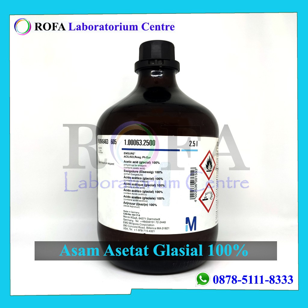 Jual Asam Asetat Glasial Acetic Acid Ch3cooh Pro Analis Merck 100 0106