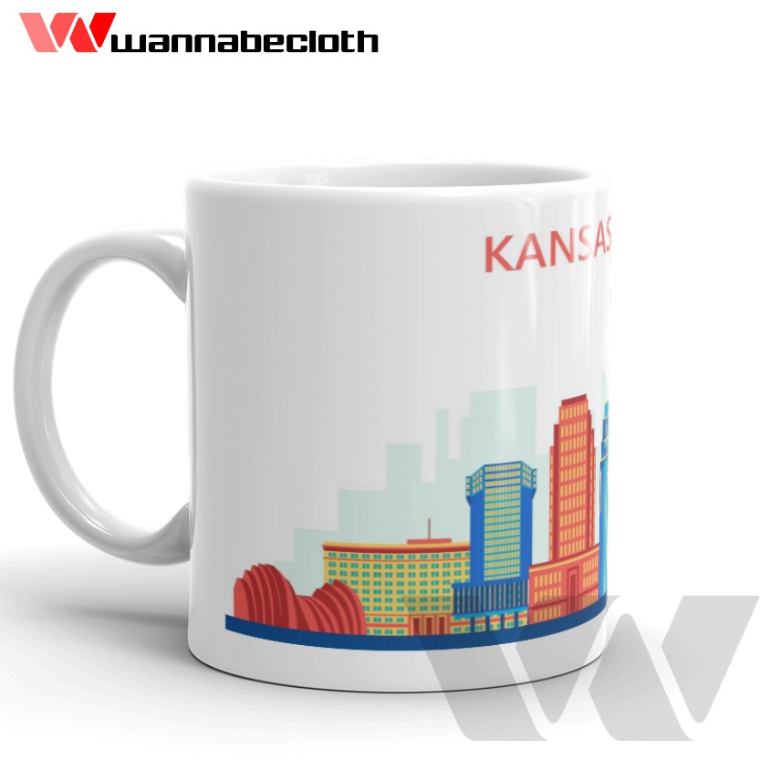 Gelas Kansas USA Mug Kansas USA Souvenir Kansas USA Mug World City
