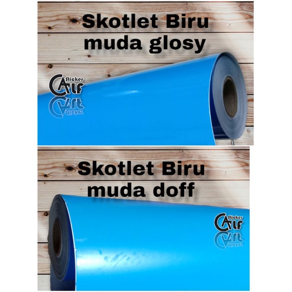 sticker. skotlet biru muda doff/ glosy 1 meter . variasi motor