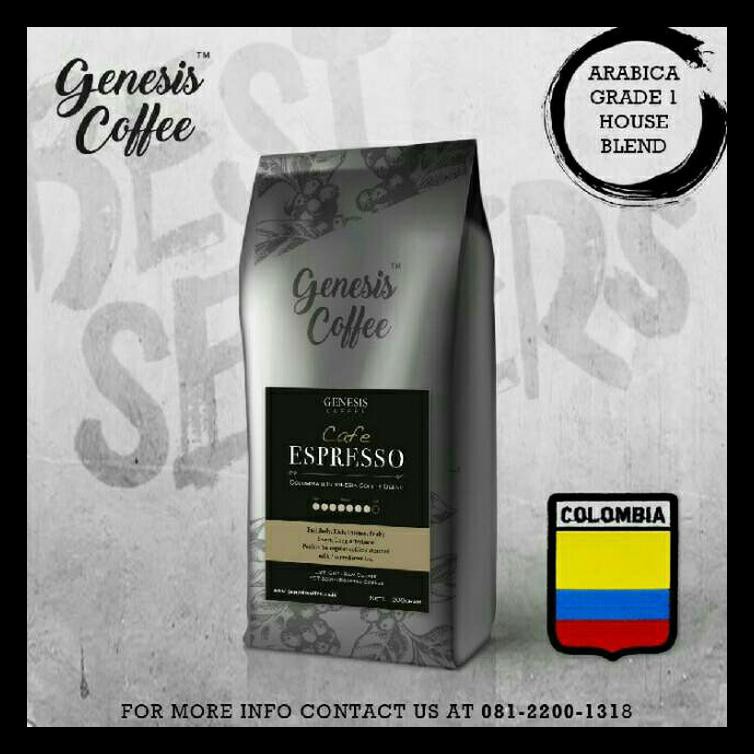 

Genesis Coffee Cafe Espresso - Arabica Colombia Indonesia Coffee Blend Special