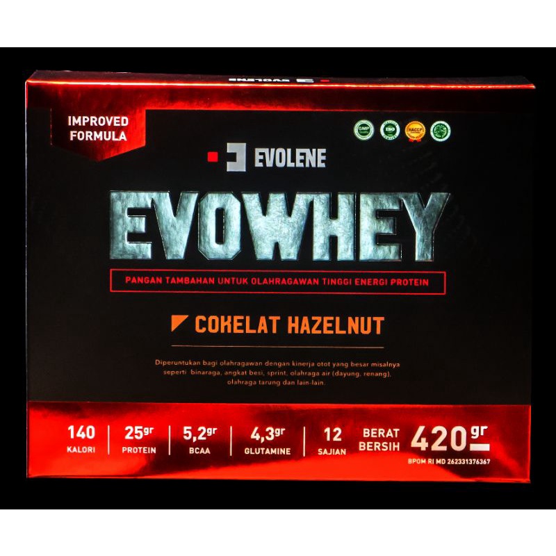 Evolene EvoWhey coklat hazelnut 12s