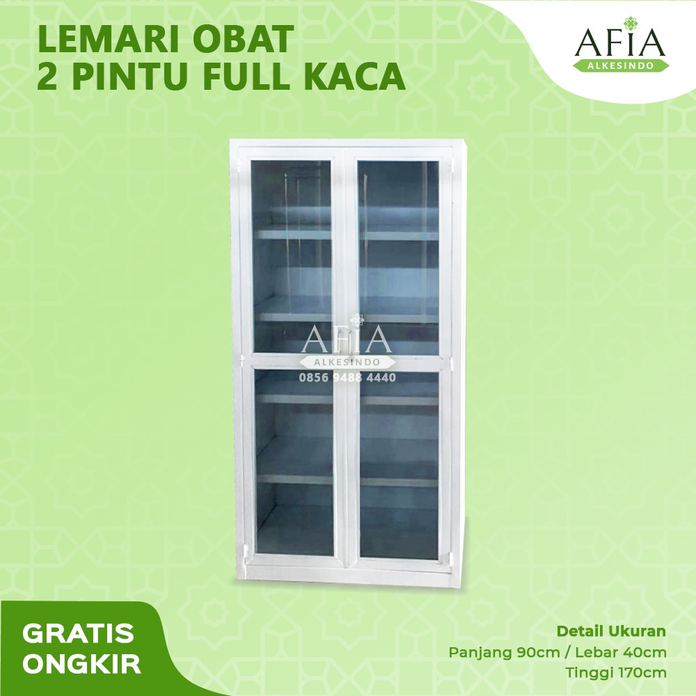 Lemari Obat 2 Pintu - full kaca