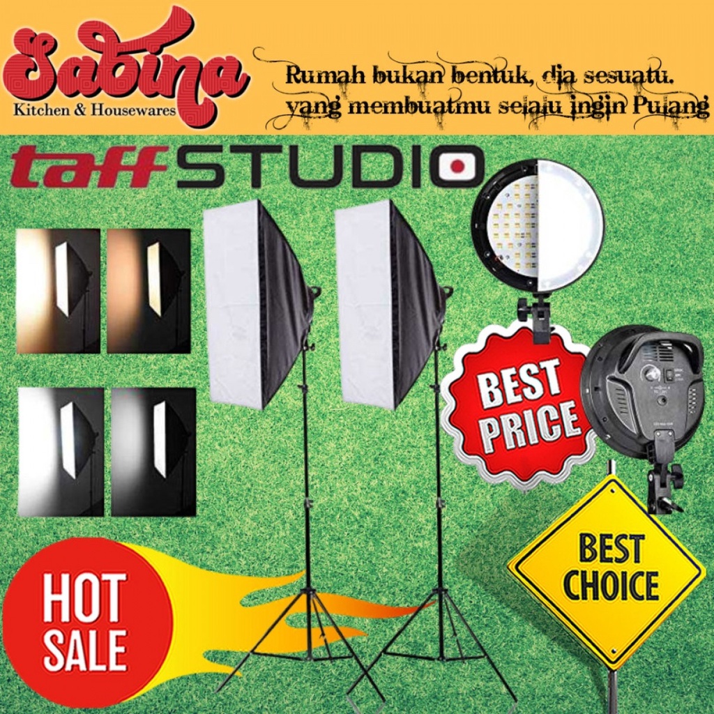 Softbox 2 Set Lengkap Reflektor Foto Video Studio Lighting Kit Adjust