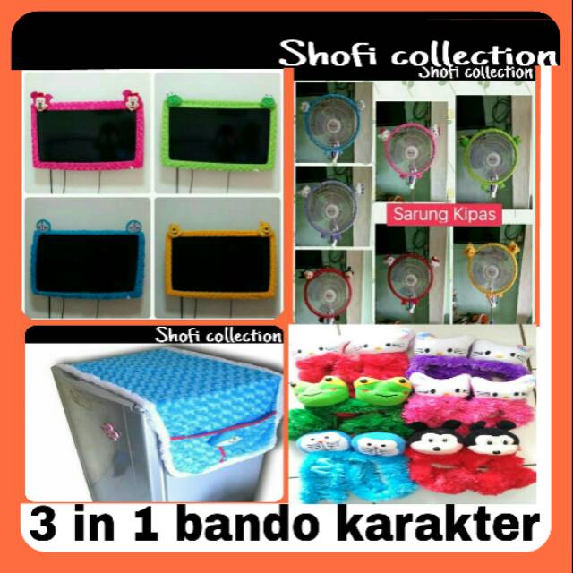 PROMO PAKET HEMAT  BANDO TV, COVER KULKAS, COVER KIPAS KARAKTER