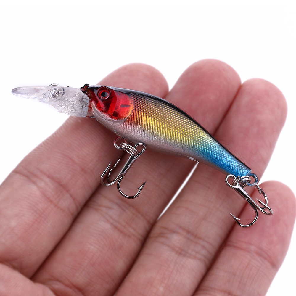 HENGJIA 8PCS 3D Eyes Minnow Lures 6.3cm 4g Fishing Wobbler Crankbait Tackle Artificial Hard Bait Swimbait