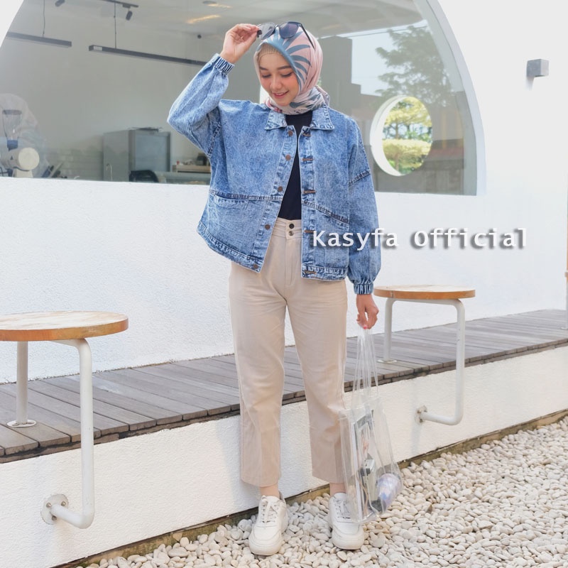 VINTAGE JAKET JEANS OVERSIZE // JAKET JEANS OVERSIZE WANITA