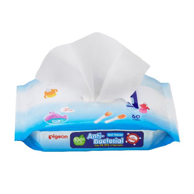 Tisu Basah Bayi Pigeon Anti Bacterial Tissue Reffil 60wipes