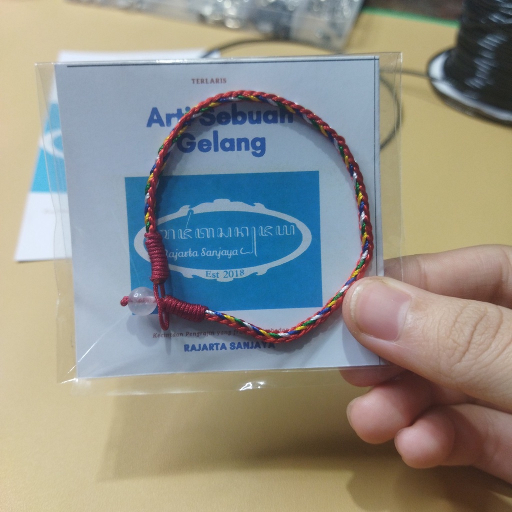 Gelang Keberuntungan Strap Kepang Bandul