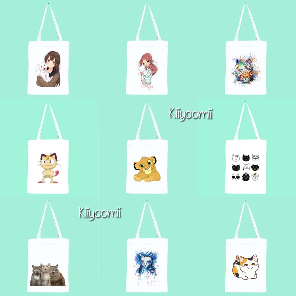 PART 1 CATS / KUCING New totebag aesthetic printing (resleting) drill premium (100) || kiiyoomii ||