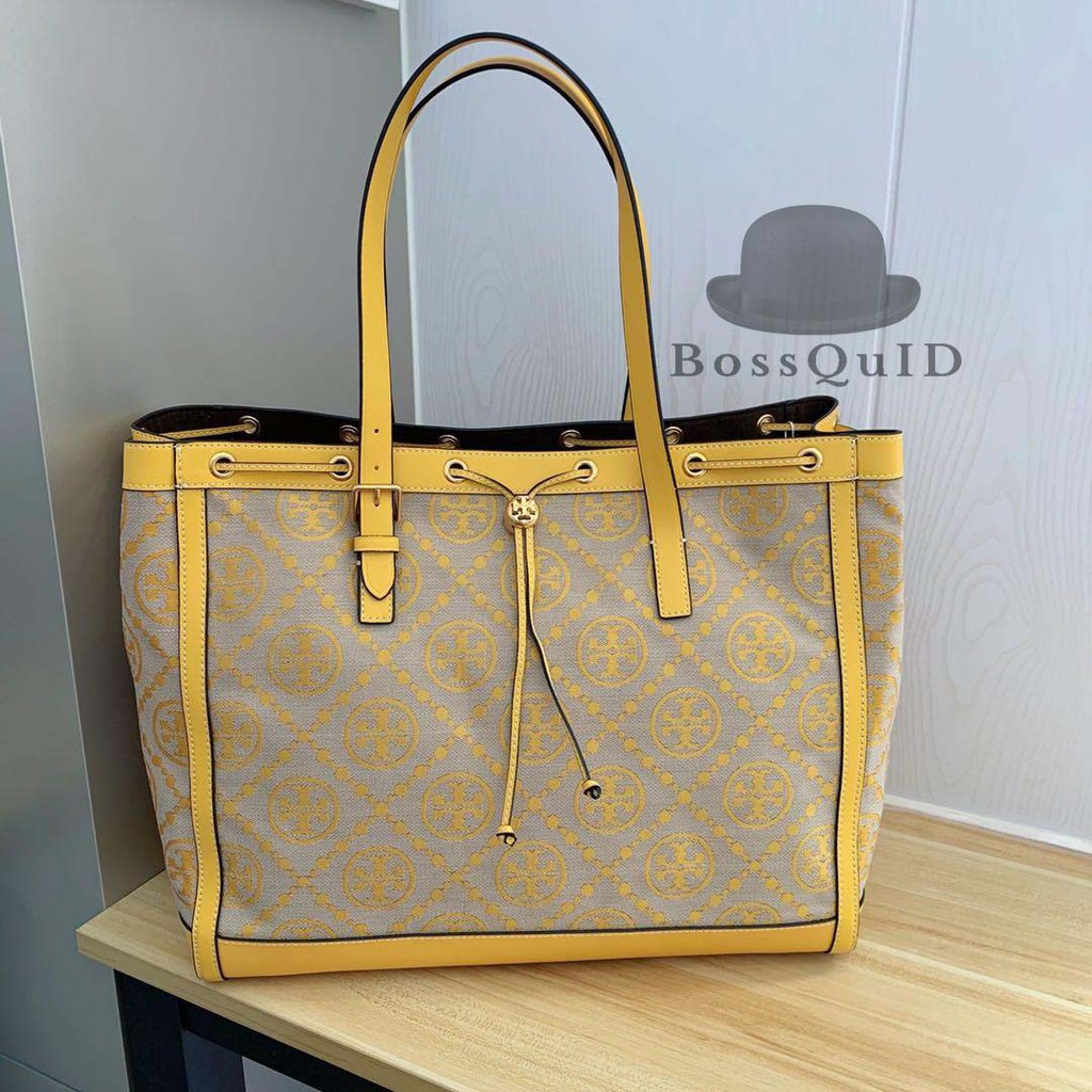 Tory Burch T Monogram Jacquard Tote Goldfinch