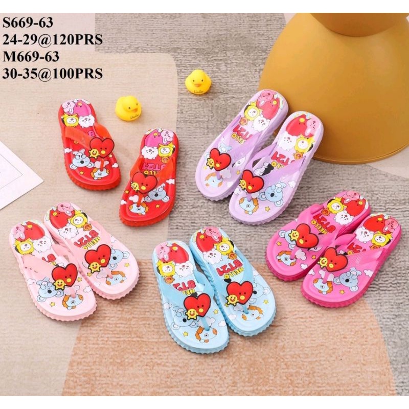 Sandal Karet Anak Perempuan BT21 Balance Size 24-35 Ready stok