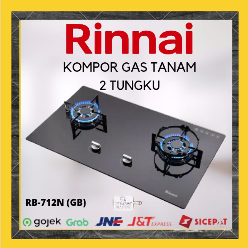 Rinnai Kompor Gas Tanam Rinnai Kompor Gas 2 Tungku Rinnai RB-712N (GB)