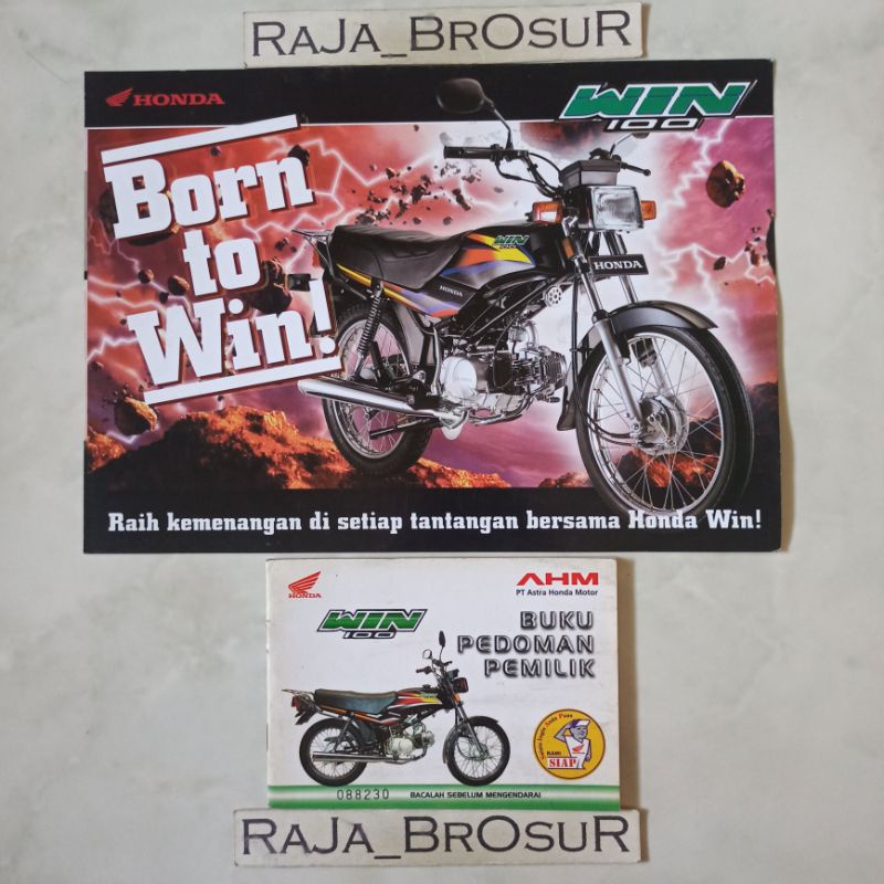 Buku pedoman pemilik/manual book + poster brosur katalog leaflet jadul lawas Honda Win/Honda Win100 