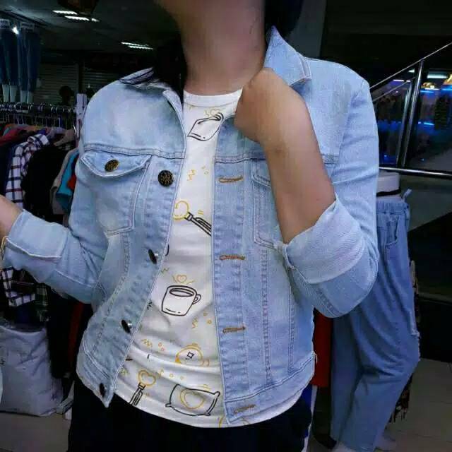 JAKET WANITA JEANS STRETCH RIPAD DISTRO