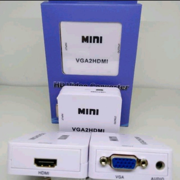 CONVERTER VGA to HDMI  / Converter VGA2HDMI /converter  vga to hdmi box biru