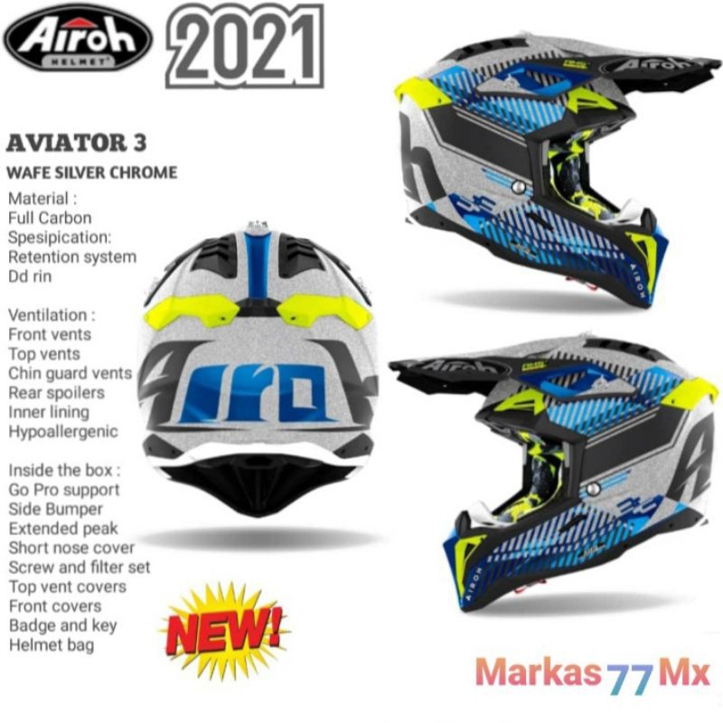 HELM CROSS AIROH AVIATOR 3 NEW HELM AIROH AVIATOR 3 TERBARU HELM TRAIL AIROH AVIATOR 3 ORIGINAL