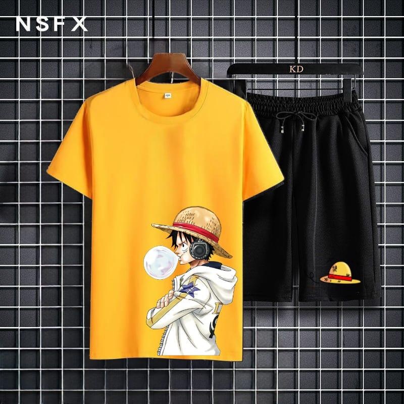 JOSJOLI_STORE/Stelan Luffy Permen/Satu Stel Atasan dan Bawahan Pria Dewasa/L XL XXL