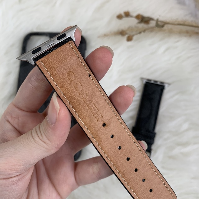 Strap iwatch coach classic iwatch series 8 Ultra 49mm 41mm 3 4 5 44mm kulit leather tali jam apple watch 40mm 22mm