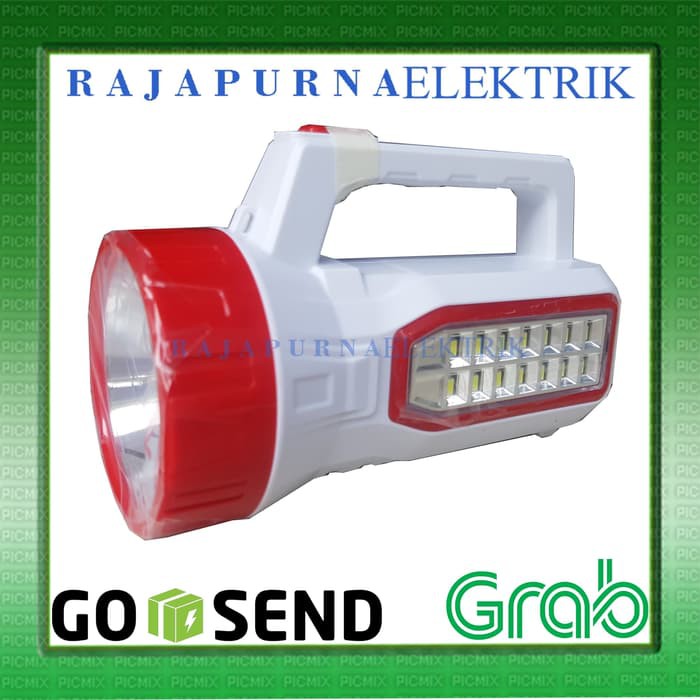 Lampu Senter + emergency light LED AOKI AK-6561 Rechargable