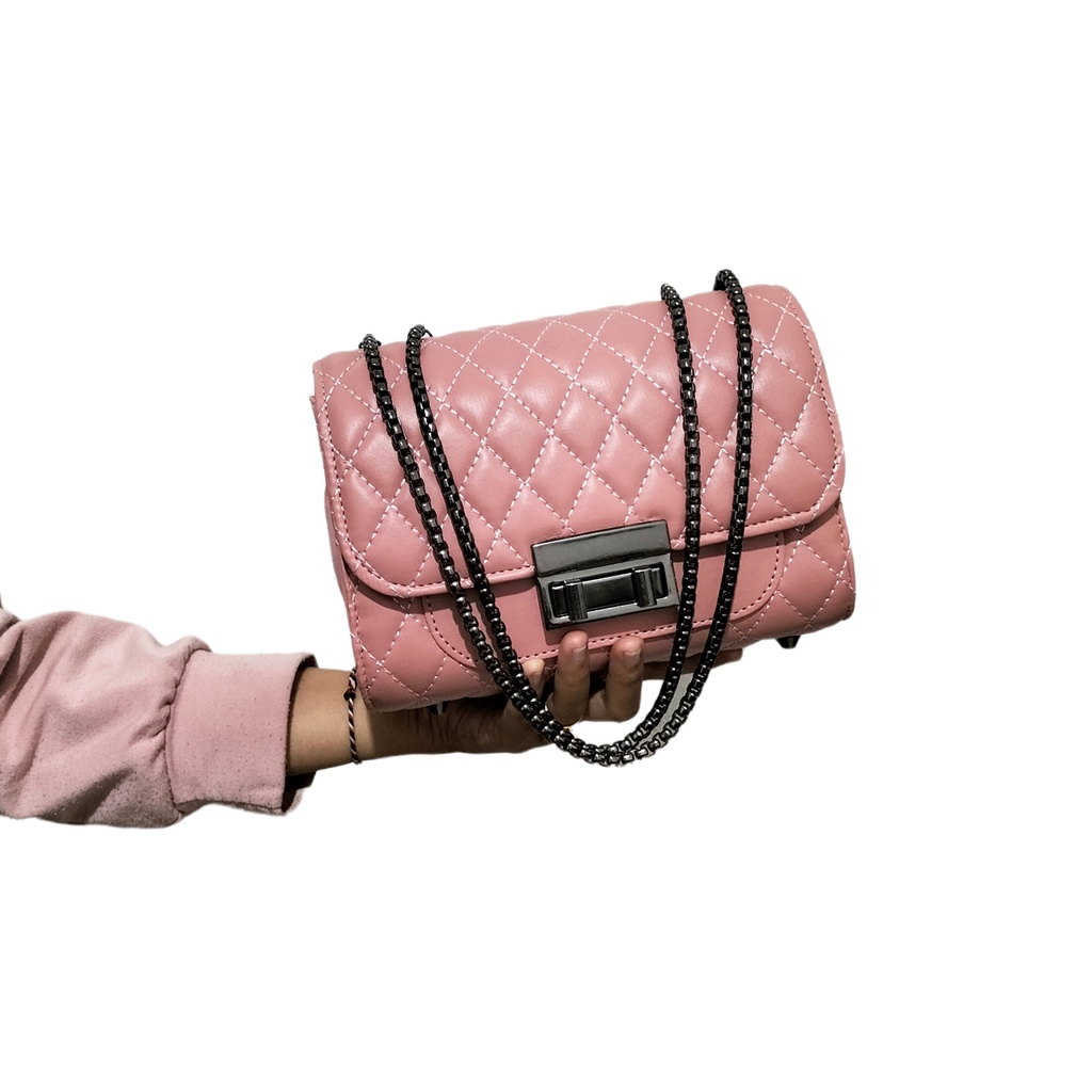 Tas wanita selempang Tali Rantai Shoulder Bag Terbaru Sling bag Polos handbag strap rante Tas wanita