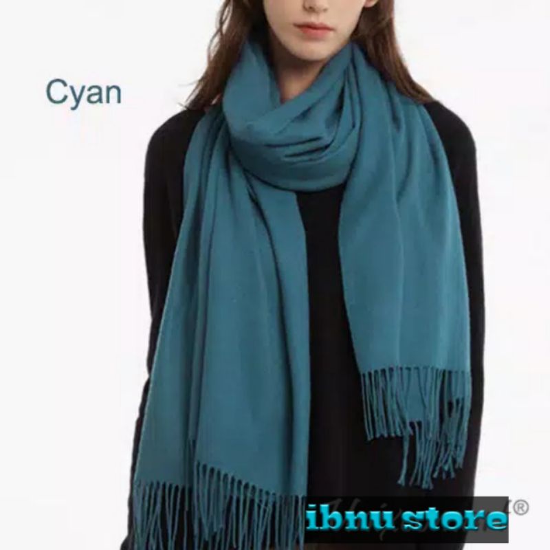 syal cashmere polos || scarf polos || shawl polos cashmere || selendang || pashmina