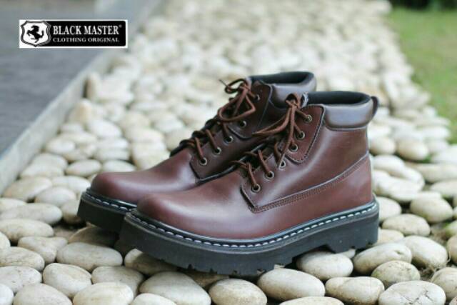 DISC 50% SEPATU BOOT KULIT ASLI BLACKMASTER STONE