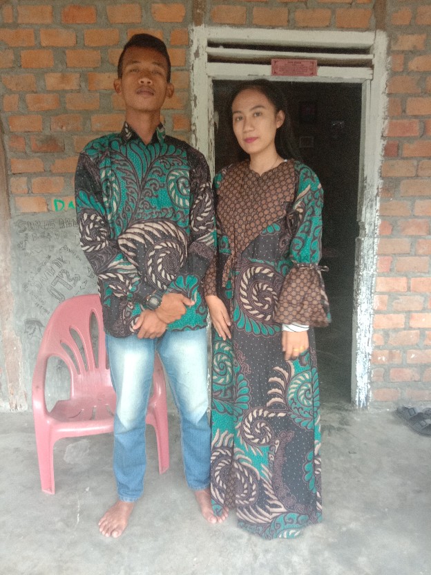 Batik Solehah - Batik Cople Gamis Maura Couple Jatayu Fashion Wanita Batik Kopel Kemeja Sarimbit