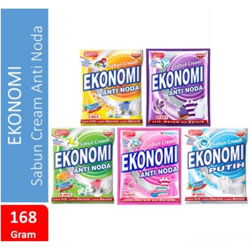 0SABUN EKONOMI CREAM ANTI NODA 168gr COLEK WINGS BIRU DETERJEN LEMON PINK PUTIH SIWAK VIOLET KUNING 