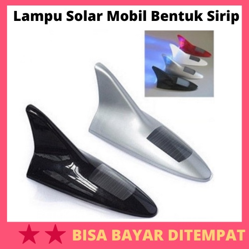 Shark Fin Lampu Solar Mobil Bentuk Sirip Hiu 8 LED / Lampu Atap Atas Sirip Hiu Laser Belakang Mobil 