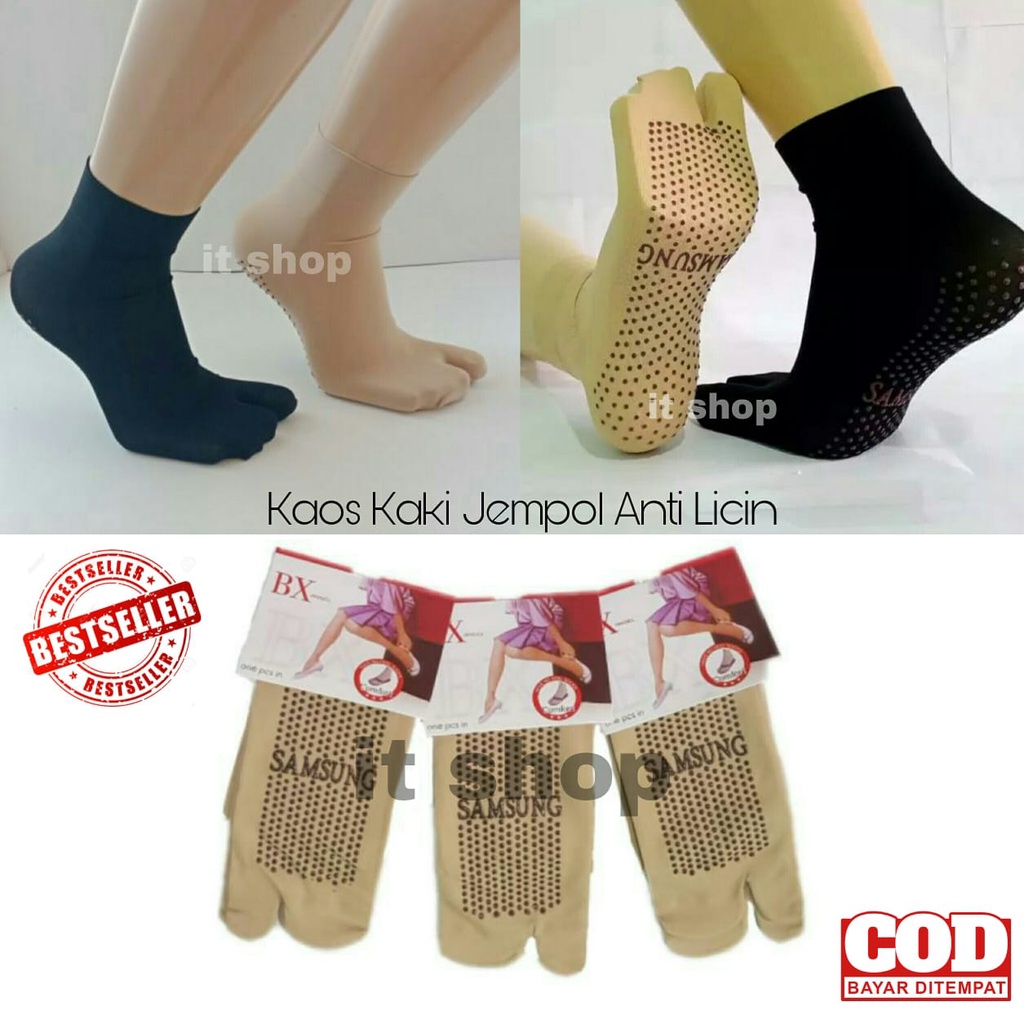 ITSHOPING - Kaos Kaki Jempol Anti Licin Panjang di Atas Mata Kaki Bahan Lembut / Kaus Kaki Anti Slip