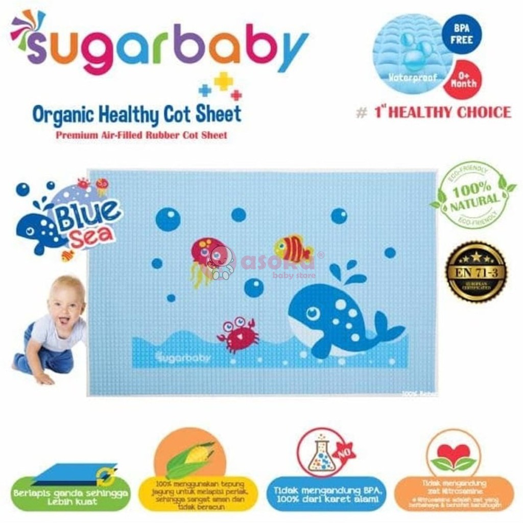 Sugar Baby Perlak Organic Healthy Cot Sheet Motif ASOKA